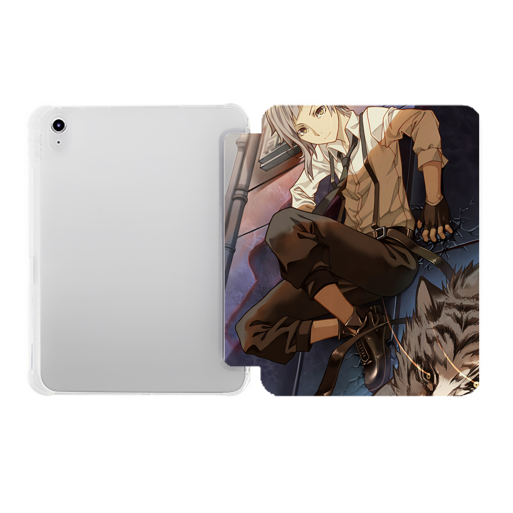 （画像用） 文豪ストレイドッグス Bungo Stray Dogs IPad ケース ペン収納付き 三つ折りスタンド PUレザー×シリコン 対応機種9.5/10.5/10.9インチ